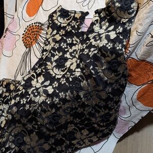 My Michelle Black and Gold Floral Midi Dress